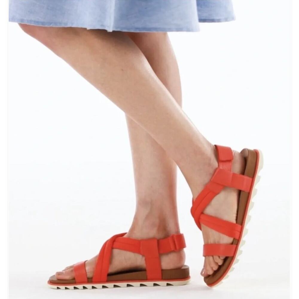 Sorel Roaming Decon Leather Sandal Orange Red Size USA 11